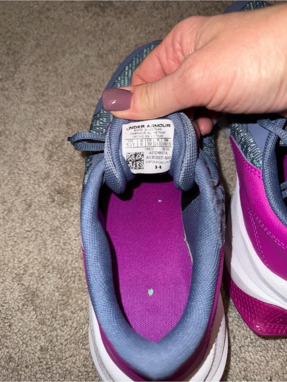 Under Armour   Gray, Teal & Pink Athletic Sneakers